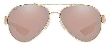 Costa Del Mar Unisex Sunglasses Rose Gold Frame, Copper Silver Mirror Lenses, 59MM