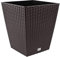 Maceta Rato de 16,3 litros con inserto 22,5 x 22,5 x 42 cm en color ocre oscuro