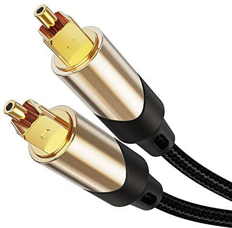 CableCreation Toslink Cable 6FT Digital Optical Audio Cable, Toslink Digital Optical Cable with Gold Plated for Home Theater, Sound Bar, TV, Xbox, VD/CD Player, Blu-ray Player, Game Console & More