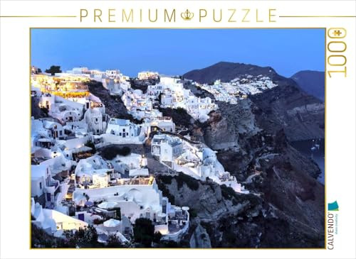 CALVENDO Puzzle Oia zur blauen Stunde | 1000 Teile Lege-Größe 64 x 48 cm Foto-Puzzle für glückliche Stunden