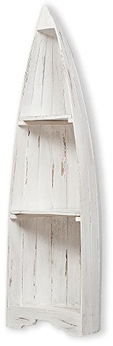 LEBENSwohnART Bootsregal Ocean Dekoregal Holzregal Boot Regal Bücherregal 145cm Shabby