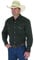Wrangler Men's Cowboy Cut Western Long Sleeve Snap Work Shirt Washed Finish, Black Forest Green, Large
