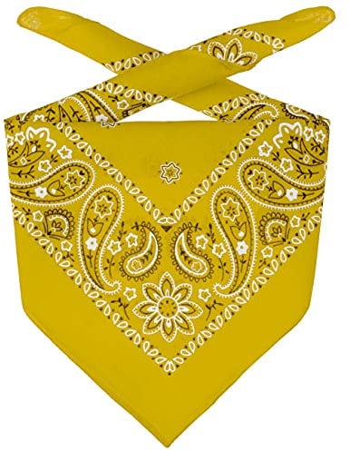 Lipodo Bandana Tuch Damen/Herren/Kinder - Kopftuch in gelb aus 100% Baumwolle - Multifunktionstuch in Einheitsgröße (55 x 55 cm) - vielfältige Tragemöglichkeiten