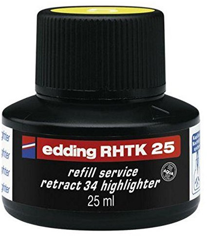 edding Nachfülltinte edding RHTK 25 refill service für Highlighter, 25 ml, Gelb