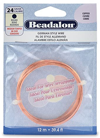 Beadalon German Style 12 m 24 Gauge Round Copper Wire