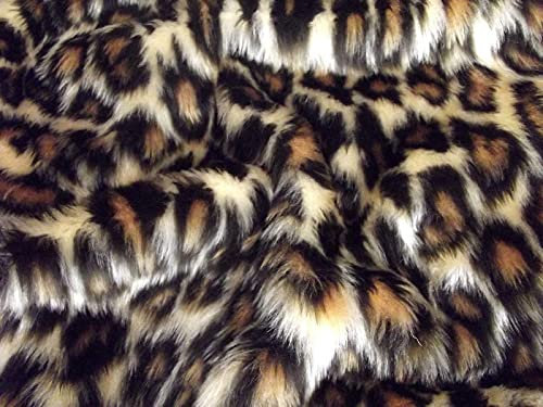 Animal Fun Kunstpelz Stoff Material - Leopard - Leopard, 1Mtr - 150cm x 100cm