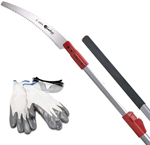 KAMIKAZE Serrucho Telescópico 330-H de 3 m para Podar en Altura. Diseño Ultra Ligero. Sierra Extensible Manual con Mango Ergonómico. Pértiga Telescópica de Aluminio reforzado.