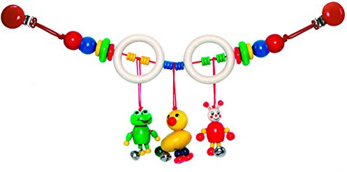 Rudolphs Schatzkiste Babyspielzeug Kinderwagenkette Ente & Frosch BxLxH 520x50x140mm NEU Stubenwagen Kette Babywagen Baby Figur Clip Befestigung Clipse Holzfigur Holzspielzeug Holzgestaltung Kreativ