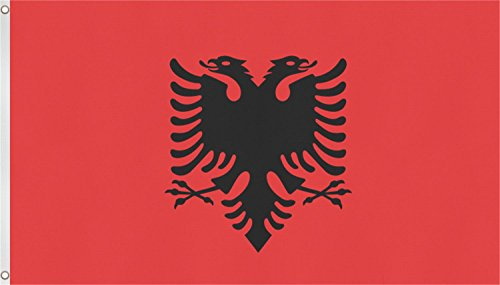 normani Bundesländer und Länderflaggen Flaggen Nationalflaggen zum Hissen mit Messingösen Größe 90 x 150 cm Farbe Albanien