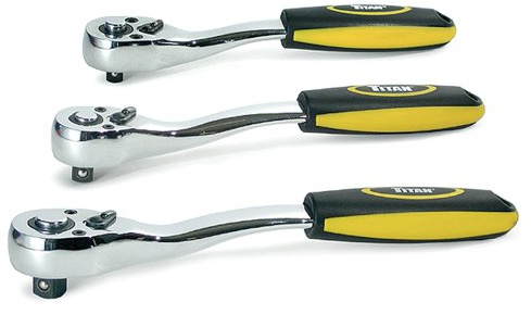 Titan 18025 Knarren-Set, 3-teilig, 72 Zähne, gekröpft