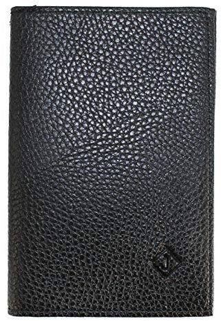 Porte Papier Voiture en Croute de Cuir Format 4 Volets - étui Carte Grise, permis, Carte d'identité, Cartes, très Complet, Cuir Souple pour Homme ou Femme Frédéric Johns® (Noir)