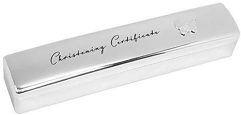Plaqué argent baptême certificat Boîte