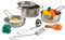 KidKraft Ensemble Batterie de Cuisine Enfant Deluxe en Métal, Ustensiles de Cuisine et Jouet Aliments, Accessoire pour Dinette, Jouet Enfant dès 3 Ans, 63186