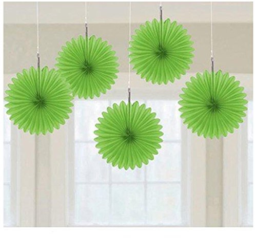 Amscan Mini Fan Decorations, Kiwi