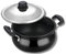 Vinod Black Pearl Hard Anodised Non Stick Handi with Lid - 2 Litre, Mini | 3.25mm Thickness | Biryani Pot| Indian Cooking Pot| Curry Pot | Metal Spoon Friendly | 2 Year Warranty | Toxin Free - Black