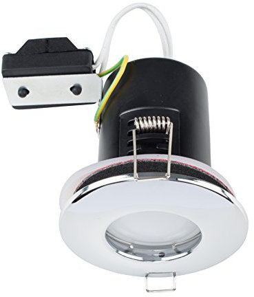 MiniSun | Fire Rated Polished Chrome Domed GU10 Ceiling Downlight | Bath Recessed Lighting, Home Décor & Improvement Essential