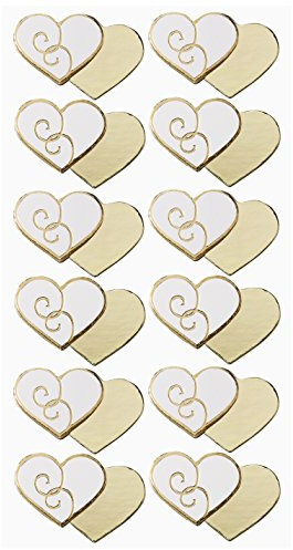 CREApop® Sticker Herzen, Gold, 12 St.