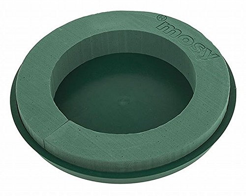 mosy Steckschaum - Ring mit Teller, 30 cm, Steckmasse, Blumen-Gestecke, rund, Tisch-Deko, Hochzeit, Geburtstag, Frischblumen