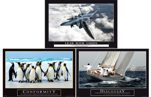 Motivational Büro Set 3 - Discovery, Conformity, Lead Barney Stinson Poster - Grösse 91,5x61 cm