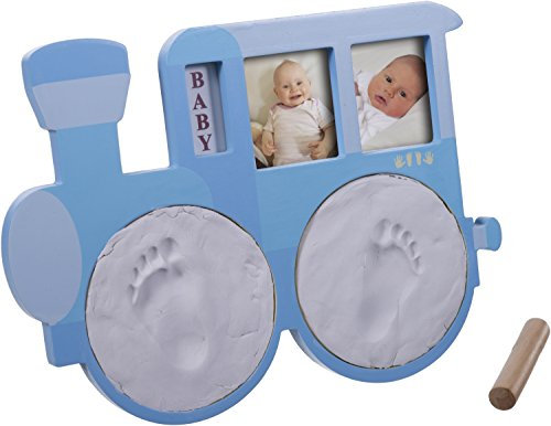 Bieco 76000051 - Abdruck- und Bilderrahmen Set Lok, blau, ca. 32 x 23 x 1,5 cm