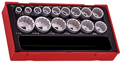 Teng 15 Piece 1/2 Drive AF Socket Set TT1215AF Tool Control System