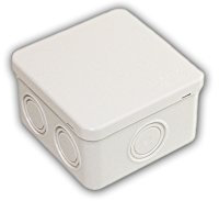 Abzweigdose | 85 x 85 x 40 mm | Lichtgrau Abzweigkasten IP55 Aufputz | Feuchtraum