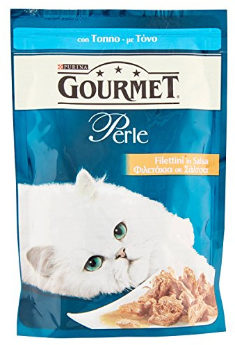 Gourmet Perle Katzenfutter Erlesene Streifen mit Thunfisch, 12 Beutel (12 x 85 g)