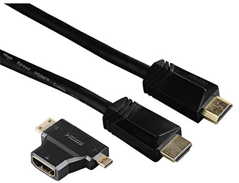 Hama HDMI-Kabel (Stecker, Ethernet, 1,5m, 2 HDMI-Adapter)