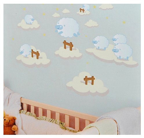 alles-meine.de GmbH XXL Wandtattoo/Sticker - Schafe und Wolken Schäfchen zählen - selbstklebend Schäfchenwolke Einschlafen Wandsticker Aufkleber