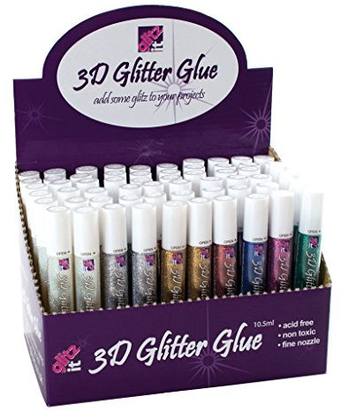 3D Glitz It Metallic Colour Glitter Glue Craft Tube Pen + Nozzle - FOREST GREEN