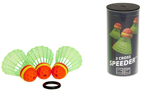 Speedminton Sport 3er Speeder Cross Tube Speedminton Bälle, Rot/Grün, Einheitsgröße EU