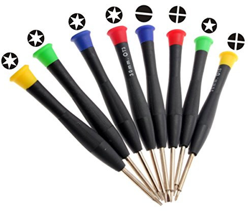 Baban - Set di 8 mini cacciaviti tascabili di precisione, kit di riparazione per iPad, iPhone, fotocamera, orologio, PC e altri dispositivi