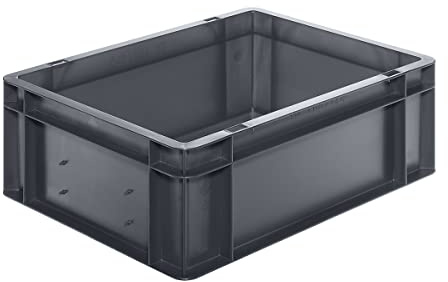 EURO-Behälter | Wände und Boden geschlossen | LxBxH 400 x 300 x 145 mm | Grau | VE 5 Stk