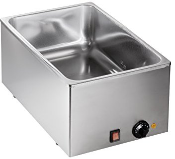 SARO Bain Marie – Für 1× 1/1 oder 2× 1/2 oder 3× 1/3 GN – Edelstahl – Thermostat – Kontrolllampe – 0–100 °C – 1 kW – Modell BM 160