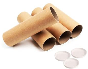 REALPACK® Versandrolle aus Karton mit Endkappen aus Kunststoff, 7,6 cm Linienlänge: 330 mm