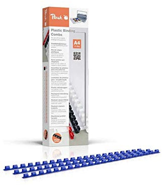 Peach Plastikbinderücken A4 - 6mm - 25 Blatt - 100 Stück - blau - PB406-04