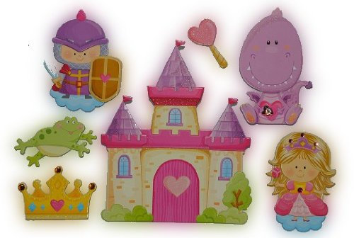 alles-meine.de GmbH 7 TLG. Set 3-D ! Wandtattoo/Fensterbild Prinzessin selbstklebend Tattoo