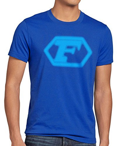 style3 Future T-Shirt Herren Anime, Größe:S, Farbe:Blau