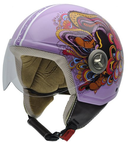 NZI by Olive Oyl Motorradhelm, Mehrfarbig (Zeta Graffiti), XL