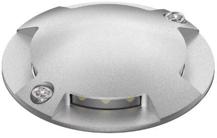 ledscom.de LED Bodenleuchte, Wegmarkierung BUNDA für außen, IP67, 4-flammig, aluminium, rund, 70mm Ø, kaltweiß