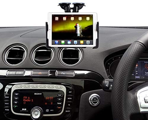 Ultimateaddons® Dual Suction Mount and Car Secure Adjustable Holder Suitable for approx 7-10 Tablet iPad Models
