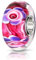 Materia Argent 925 perles verre de Murano Pendentif Rouge Violet Fleur Design pour Beads Bracelet # 435
