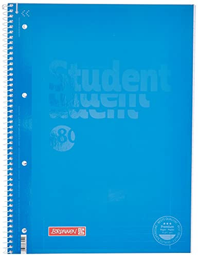 BRUNNEN Collegeblock Premium Student Colour Code | A4, Lineatur 27, 80 Blatt, azur