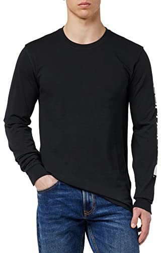 Carhartt Men's Relaxed Fit Heavyweight Long-Sleeve Logo Sleeve Graphic T-Shirt, Black, XXL