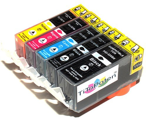 5X Canon Pixma iP3600 Kompatible Druckerpatronen - Cyan/Gelb/Magenta/Schwarz- PATRONEN MIT CHIP