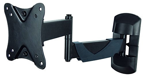 Hama | Soporte TV para Pared (Soporte para Pantallas de 66cm, 2 Brazos, Sistema Easy-Fix, para televisores ultraplanos, VESA 100X100, con Giro 180°, Soporta 25kg) Negro