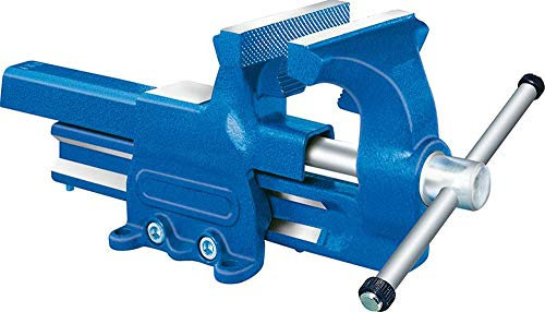 FORMAT Parallelschraubstock 100mm Ambossfläche, Robust, Stahl, Blau