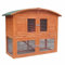 Melko Hasenstall Kleintierhaus mit Freilaufgehege, 120 x 56 x 98 cm, aus Holz, inkl. Rampe und Runddach