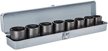 Aircraft Schlagschraubernüsse-Set 3/4 8-tlg. (Größen: 26, 27, 29, 30, 32, 35, 36, 38 mm, in Metallbox)