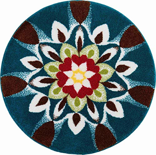 Grund Badteppich 100% Polyacryl, ultra soft, rutschfest, ÖKO-TEX-zertifiziert, 5 Jahre Garantie, HARMONIE, Badematte 100 cm rund, grün